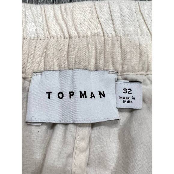Topman laid on embroidered Y2K linen mix shorts in ecru Size 32 A003674 - Picture 7 of 10